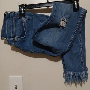 free People Distressed Blue Jeans woman size 27